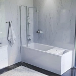 Стеклянная шторка для ванны AM.PM Gem 80х140 см, W90BS-D3W5-140CT