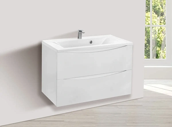 Тумба под раковину Vincea Mia 750 подвесная, 2 выкатных ящика soft close, G.White