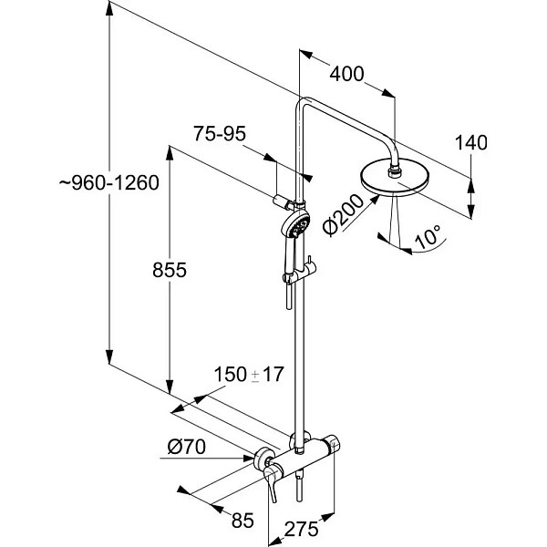 Душевая система Kludi Logo dual shower system 6808505-00