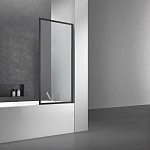 Душевая шторка на ванну Vincea VSB-41700CLB, 700*1400, черный, стекло прозрачное