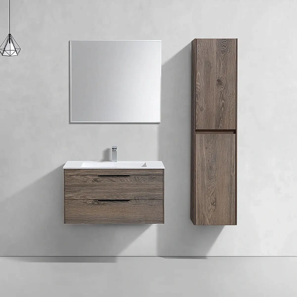 Тумба под раковину Vincea Chiara 2D 800 подвесная, 2 выкатных ящика soft-close, R.Oak