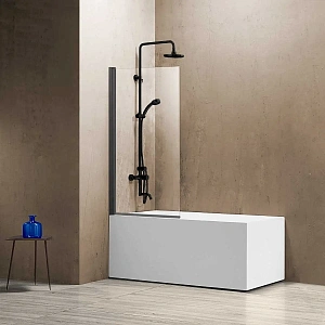 Душевая шторка на ванну Vincea VSB-11800CLGM, 800*1400, вороненая сталь, стекло прозрачное