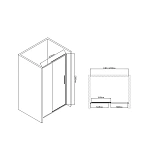 Душевая дверь Vincea Slim-U VDS-2SU120CLB, 1200, м.черный, стекло прозрачное