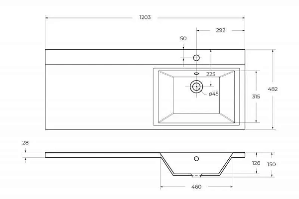 Тумба под раковину напольная BelBagno KRAFT-LVD-580/1200-2C-PIA-BO Bianco Opaco, 120 см
