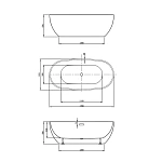 Акриловая ванна Vincea VBT-408-1700, отдельностоящая 170x81.5, белая