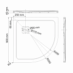Поддон для душа WasserKRAFT Rhin 44T01, 90x90 см