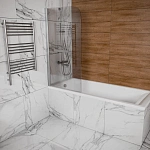 Стеклянная шторка на ванну Santerika 60х140 см, SANC02.MATCRRTH.60 с полотенцедержателем