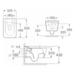 Инсталляция Grohe Rapid SL, кнопка хром глянец с безободковым, подвесным унитазом Santerika SAN.UNT.02 с технологией смыва "Торнадо" с сиденьем микролифт