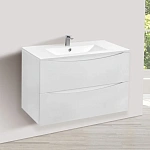 Тумба под керамическую раковину Mia 800 подвесная, 2 выкатных ящика soft close, G.White