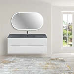 Тумба под керамическую раковину Mia 1200 подвесная, 2 выкатных ящика soft close, G.White