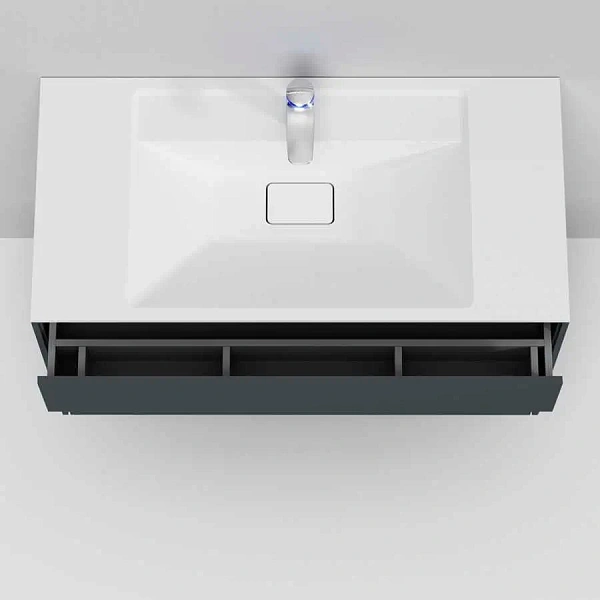 M50AFHX1003GM Inspire V2.0, База под раковину, подвесная, 100 см, 3 ящика, push-to-open, графит мато