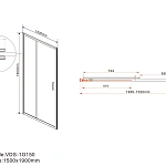 Душевая дверь Vincea Garda VDS-1G150CL, 1500, хром, стекло прозрачное