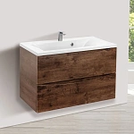 Тумба под раковину Vincea Mia 800 подвесная, 2 выкатных ящика soft close, R.Wood