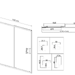 Душевая дверь Vincea City VDS-5CT130CLB, 1300, черный, стекло прозрачное