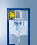 Инсталляция Grohe, кнопка вороненная сталь с подвесным унитазом OLIVE'S VORTEX DUO VD30116DP с технологией смыва "Двойной Торнадо", сиденье микролифт