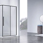 Душевой уголок Vincea Slim-N VSR-4SN9014CLB, 1400*900, черный, стекло прозрачное