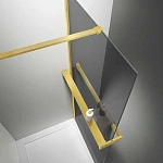 Душевая перегородка Vincea Walk-In HR VSW-4HR100CGG, 1000*2000, брашированное золото, стекло тонированное