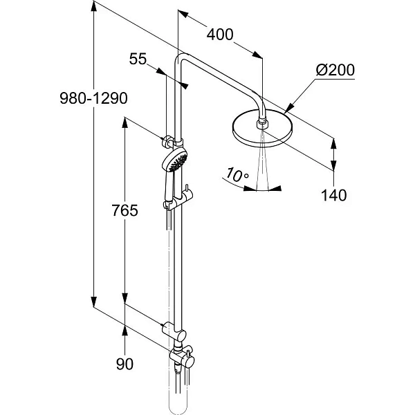 Душевая система Kludi Logo dual shower system 6809305-00