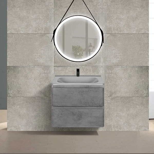 Тумба под раковину Vincea Vico 600 подвесная, 2 выкатных ящика soft close, Beton