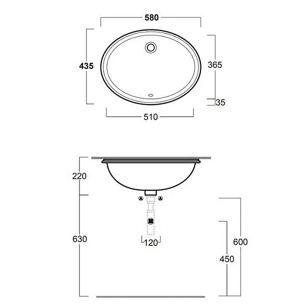 Интегрированная раковина Simas Lavabi D’Arredo S53 bi 58 см