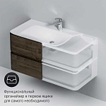 M30FHX1002TF Sensation, База под раковину, подвесная, 100 см, ящики, табачный дуб, текстурированная,