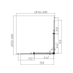Душевой уголок Vincea Dice VSS-4D900CLB, 900*900, черный, стекло прозрачное
