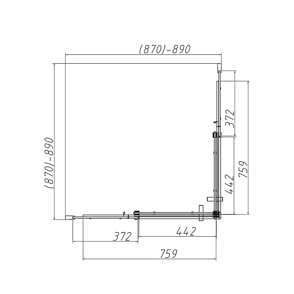 Душевой уголок Vincea Dice VSS-4D900CLB, 900*900, черный, стекло прозрачное