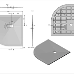 Поддон для душа из искусственного камня Vincea VST-4SQ1010A, 1000*1000*25, антрацит