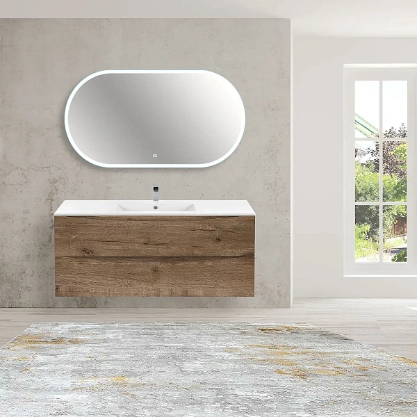Тумба под керамическую раковину Mia 1200 подвесная, 2 выкатных ящика soft close, V.Oak