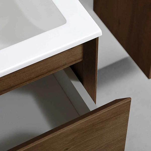 Тумба под раковину Vincea Luka 800 подвесная, 2 выкатных ящика soft-close, T.Oak