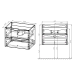 Тумба под раковину Vincea Mia 650 подвесная, 2 выкатных ящика soft close, V.Oak