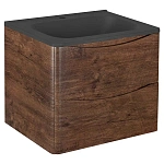 Тумба под раковину Vincea Paola 600 подвесная, 2 выкатных ящика soft close, R.Wood