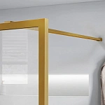 Душевая перегородка Vincea Walk-In VSW-1HC100CFBG, 1000*2000, браш. золото, стекло прозрачное/рифленое