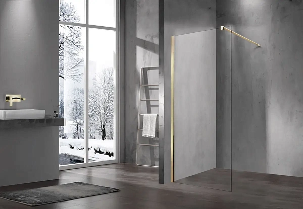 Душевая перегородка Vincea Walk-In VSW-1H120CLG, 1200*2000, матовый золотой, стекло прозрачное