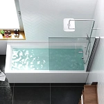 Стеклянная шторка для ванны Damixa Skyline 80х140 см, DX35WBS-D080-140MT