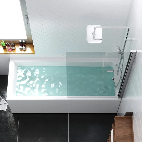Стеклянная шторка для ванны Damixa Skyline 80х140 см, DX35WBS-D080-140MT