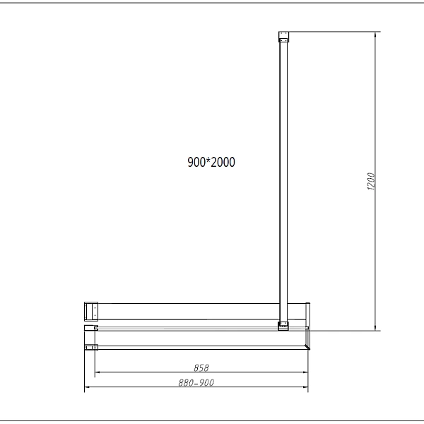 Душевая перегородка Vincea Walk-In HR VSW-4HR900CG, 900*2000, хром, стекло тонированное