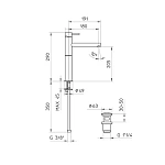 Смеситель для раковины Bossini Oki Z005303.073 с донным клапаном