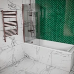 Стеклянная шторка на ванну Santerika 80х140 см, SANC.BRBRTR.80