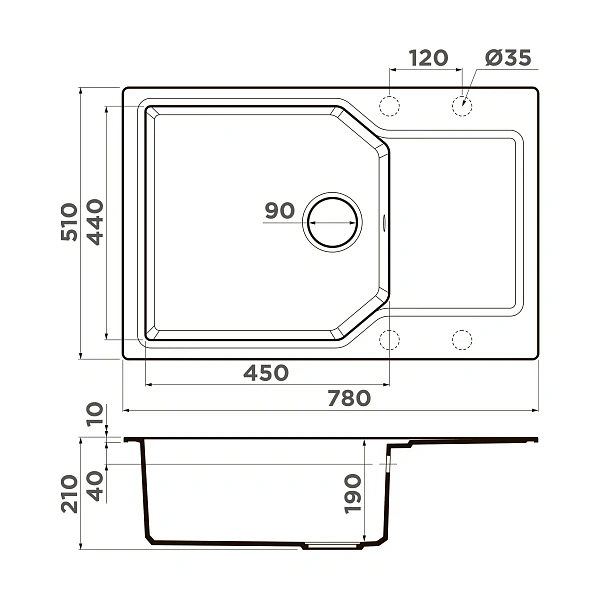 Omoikiri Yonaka 78-LB-CA Artgranit/карамель