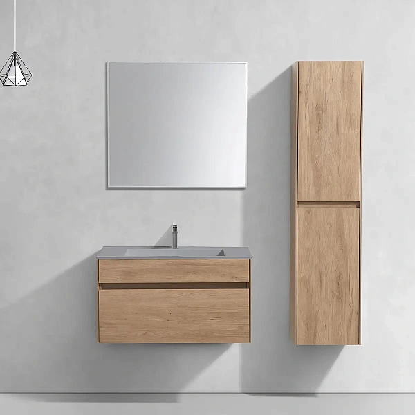 Тумба под раковину Vincea Chiara 800 подвесная, 1 выкатной ящик soft-close, N.Oak
