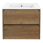 Тумба под раковину Vincea Gio 600 подвесная, 2 выкатных ящика soft-close, T.Oak