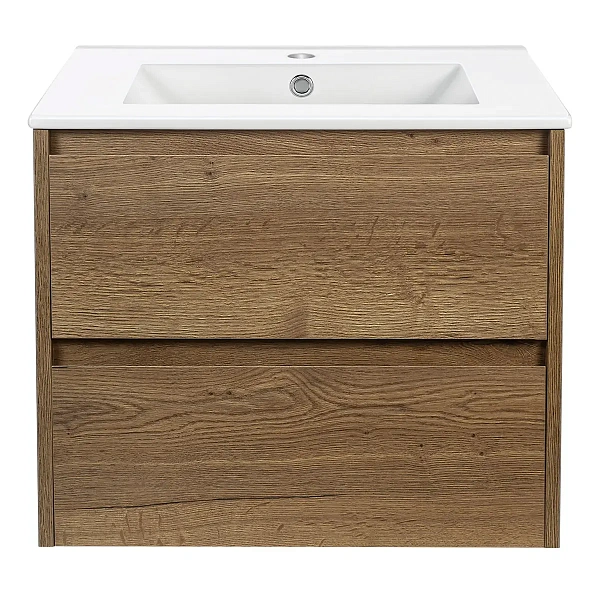 Тумба под раковину Vincea Gio 600 подвесная, 2 выкатных ящика soft-close, T.Oak