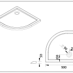 Поддон для душа акриловый Vincea VST-5AQ-9090, 900*900*50