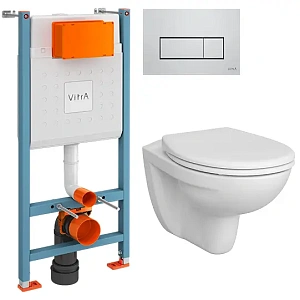Система инсталляции для унитазов VITRA V-Fix Core 800-1875 с кнопкой смыва + унитаз подвесной VITRA Normus 6855B003-0101
