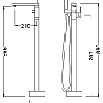 Напольный смеситель для ванны Timo Selene 2200/03Y-CR
