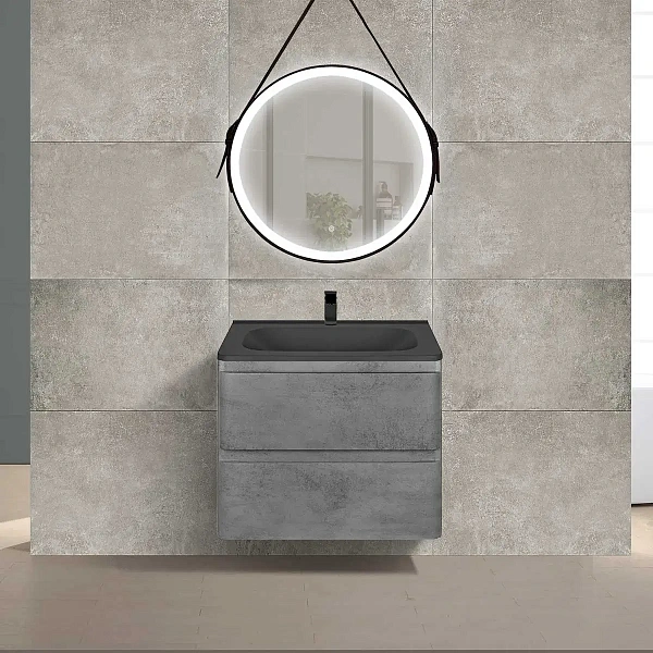 Тумба под раковину Vincea Vico 600 подвесная, 2 выкатных ящика soft close, Beton