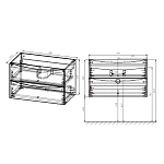 Тумба под раковину Vincea Mia 800 подвесная, 2 выкатных ящик soft close, V.Oak