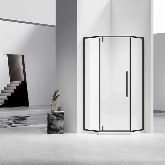 Душевой уголок Vincea Slim-N VSP-4SN100CLB, 1000*1000, черный, стекло прозрачное