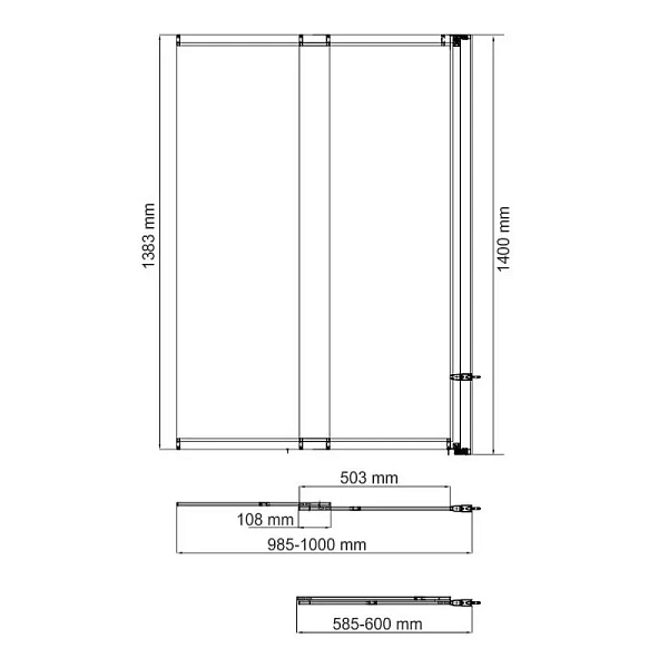 Стеклянная шторка для ванны WasserKRAFT Main 100х140 см 41S02-100R Matt glass